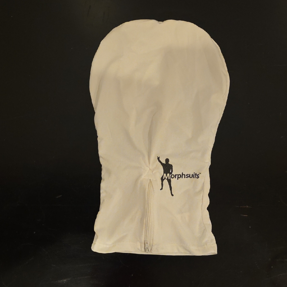 Unisex White Morphsuits Mask/Hood with Zipper Brand New Witgout Tags One Size